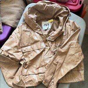 Zara Light Brown Hooded Jacket
